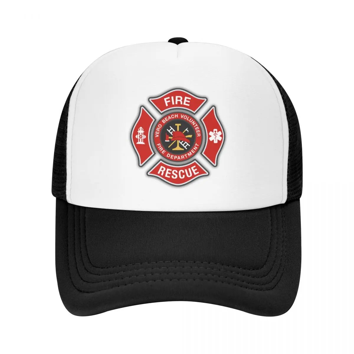 

Fashion Unisex Fire Rescue Firefighter Trucker Hat Adult Adjustable Baseball Cap Men Women Outdoor Snapback Caps