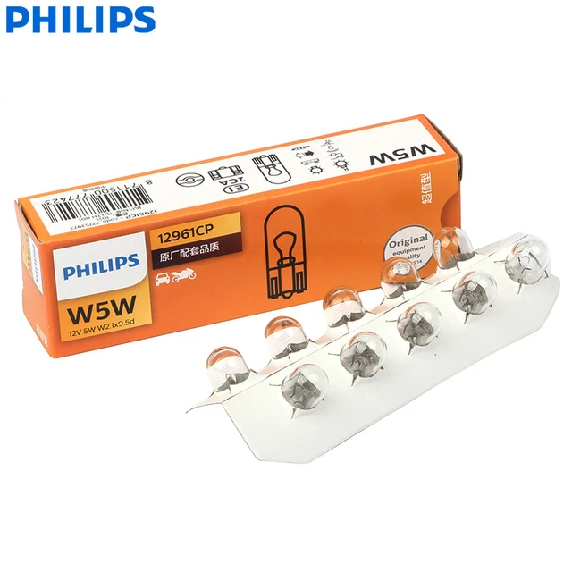 Philips W5w T10 12v 5w Vision Car Interior Light Original Signal Lamps  Standard Indlcator Reading Light 12961cp Wholesale 10pcs - Signal Lamp -  AliExpress