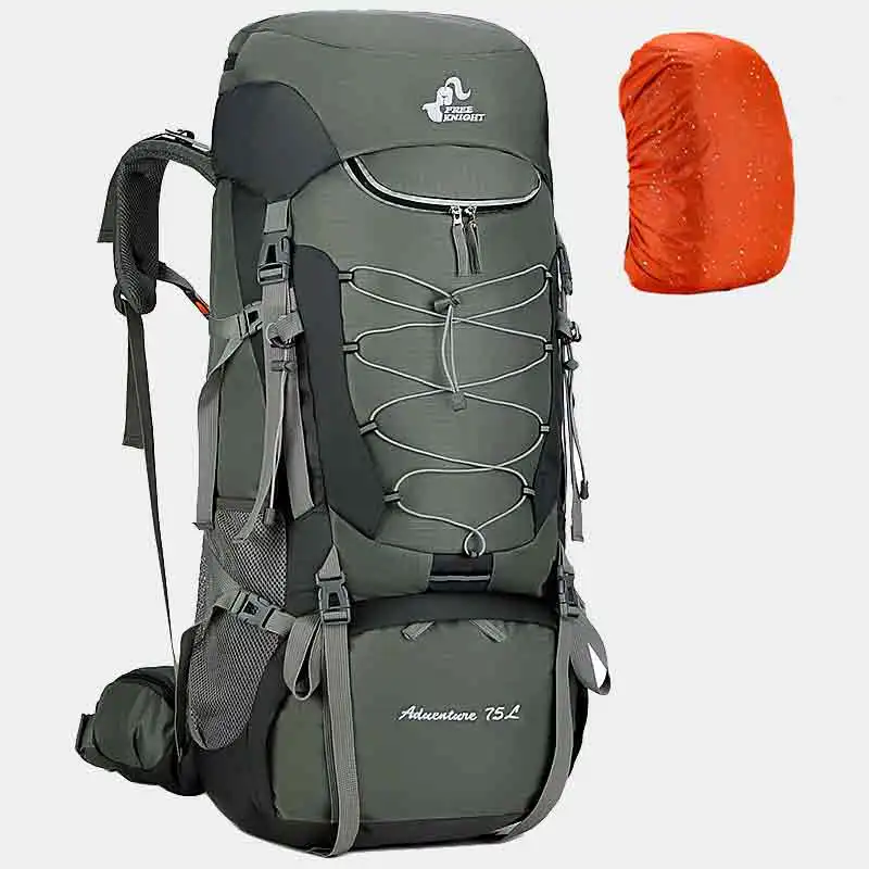 Mochila deportiva de viaje con cubierta para lluvia para hombre, bolso de hombro  para acampar, escalada, montañismo, Trekking al aire libre, 75L - AliExpress