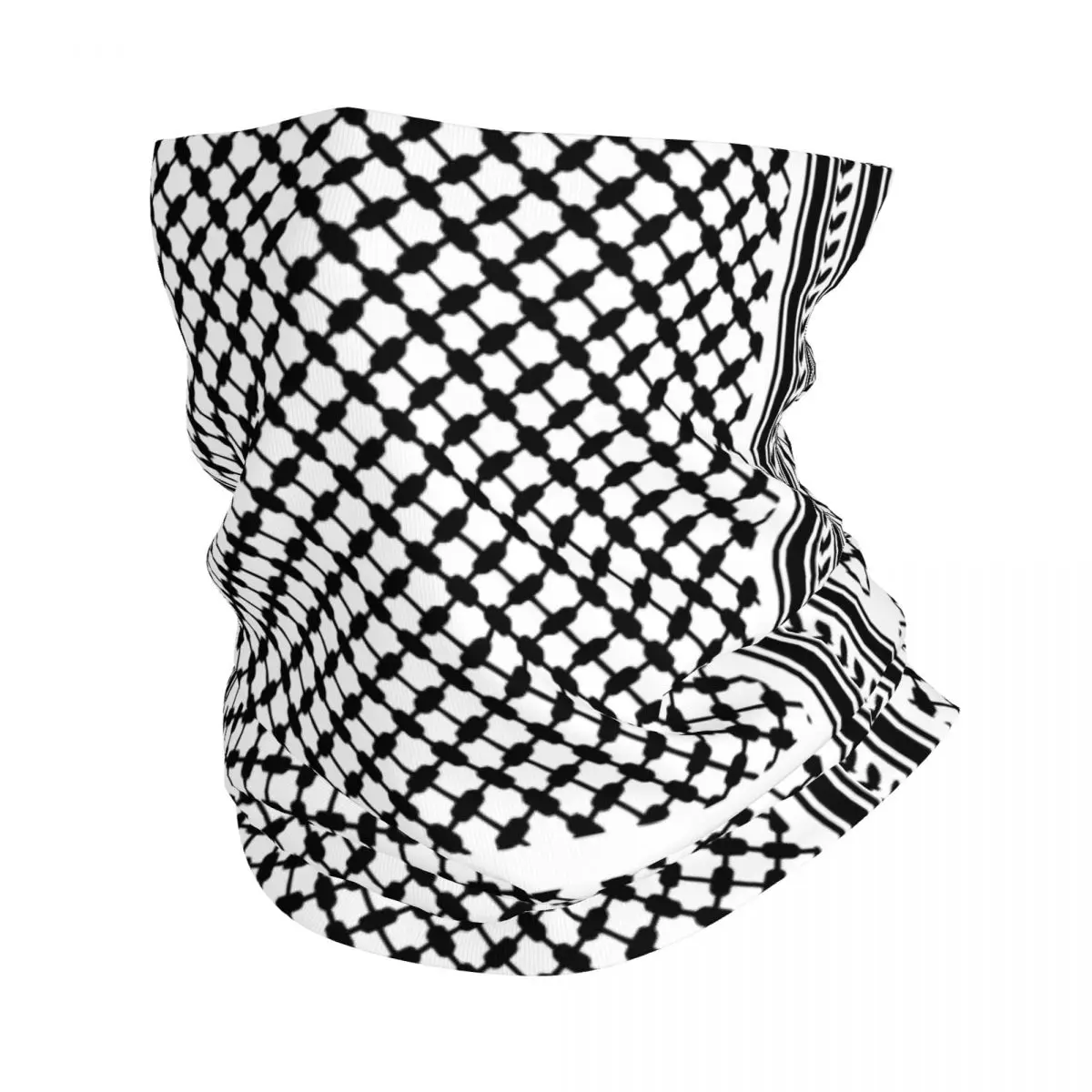 

Black Arab Keffiyeh Bandana Neck Cover Printed Wrap Scarf Headband Cycling Unisex Adult Breathable