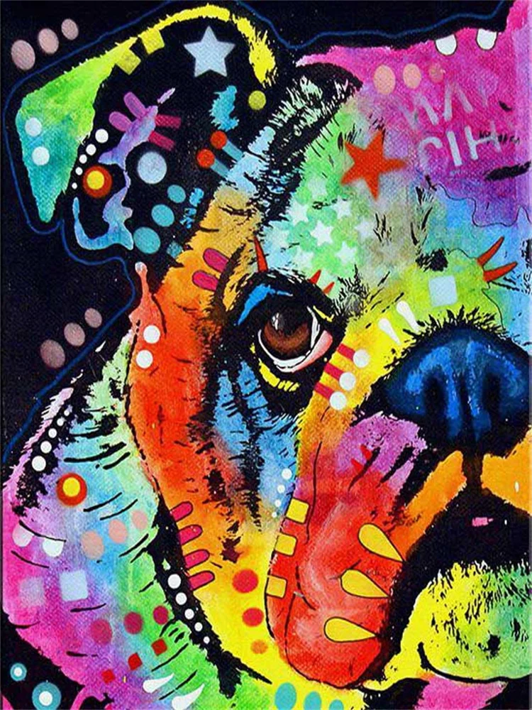Meian Aquarell Hund Tier DIY Malerei Kreuzstich Stickerei Kits Baumwollfaden Handarbeiten Ross Home Decor Geschenk – Detail 17