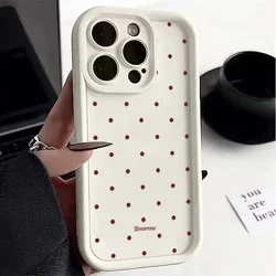 Custodia in silicone con pois di fragola carina