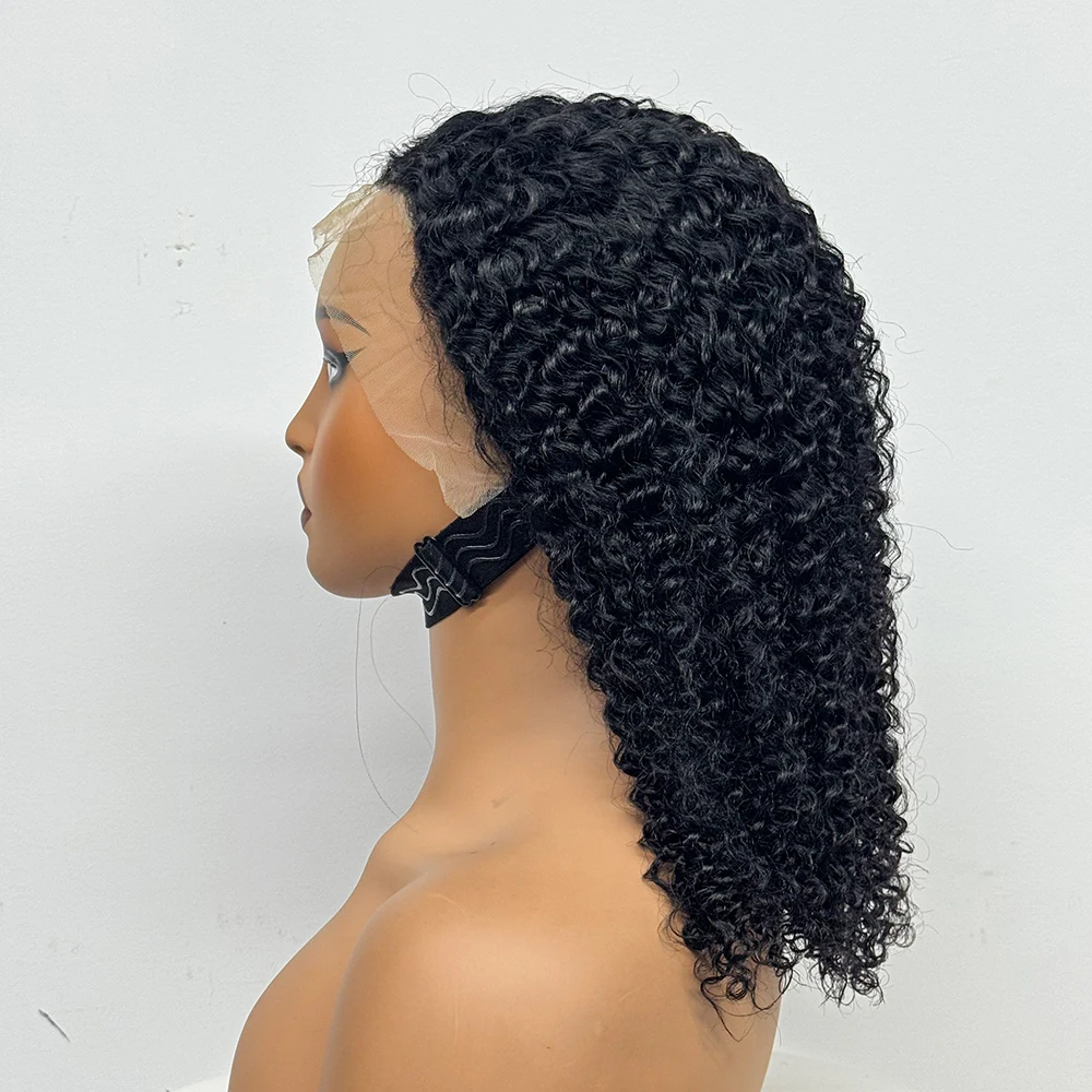 Jerry Curly Short Bob Human Hair Wigs 13x4 Transparent Lace Frontal Wig Human Hair 200% Density Curly Hair Wigs For Women