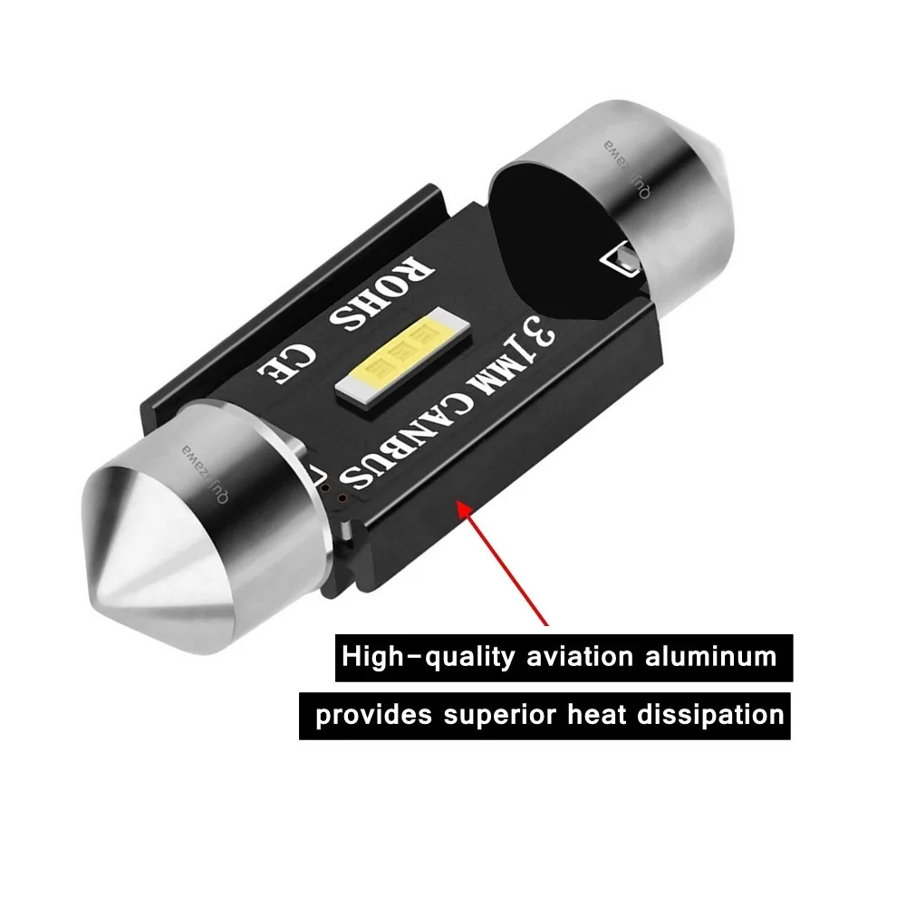 31mm 36mm 39mm 41mm C5W C10W 장 고휘도 CSP LED 전구, 자동차 돔 조명 Canbus 오류 없음 자동 인테리어 독서 램프, 10 개