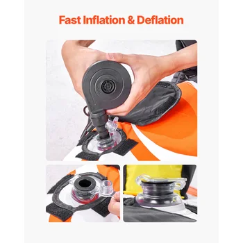 VEVOR 1-2 Riders Towable Tubes for Boating Inflatable Towable Tube for Boat to Pull, 340lbs Boat Tubes with Fin for Water Sports 4