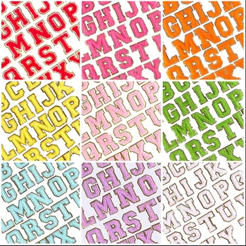 ABC 셔닐 문자 패치, 천 타올 자수, 알파벳 스팽글, 열 접착 패치 배지, DIY용 아이언, 5.5cm, 1 개