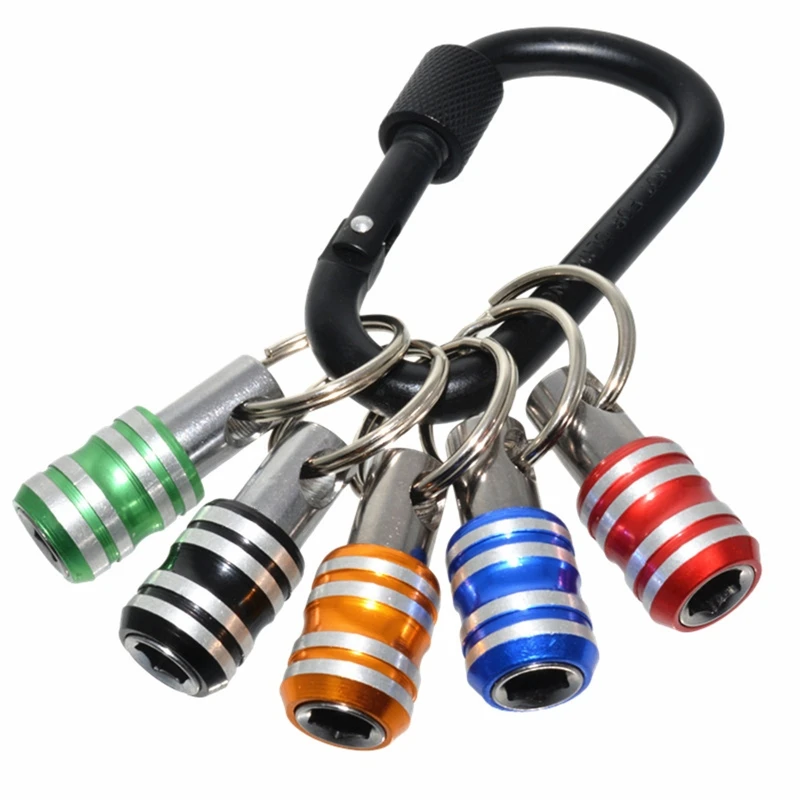 

5pcs 1/4inch Hex Shank Screwdriver Bits Holder Extension Bar Drill Screw Adapter Quick Release Keychain Screwdriver Bit Set