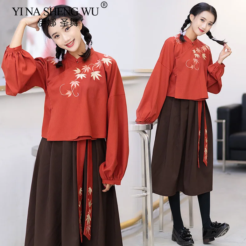 

Hanfu Han Element Ancient Chinese Style Ming Dynasty Improvement Traditional Clothing Woman Embroidery Dress Girl Lovely Skirt