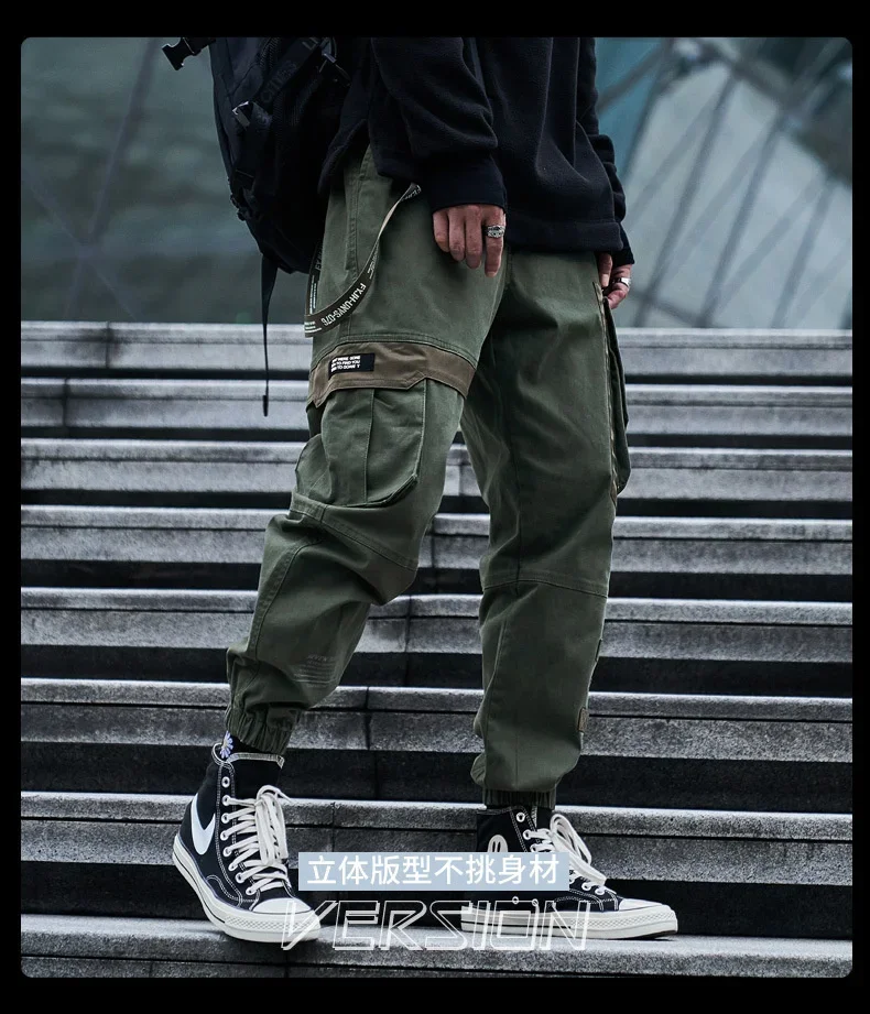 2023 New Arrival Hot Top Fashion Loose Cotton Pockets Selling Brand Overalls Multi Bag High Street Casual Winter Cargo Pants