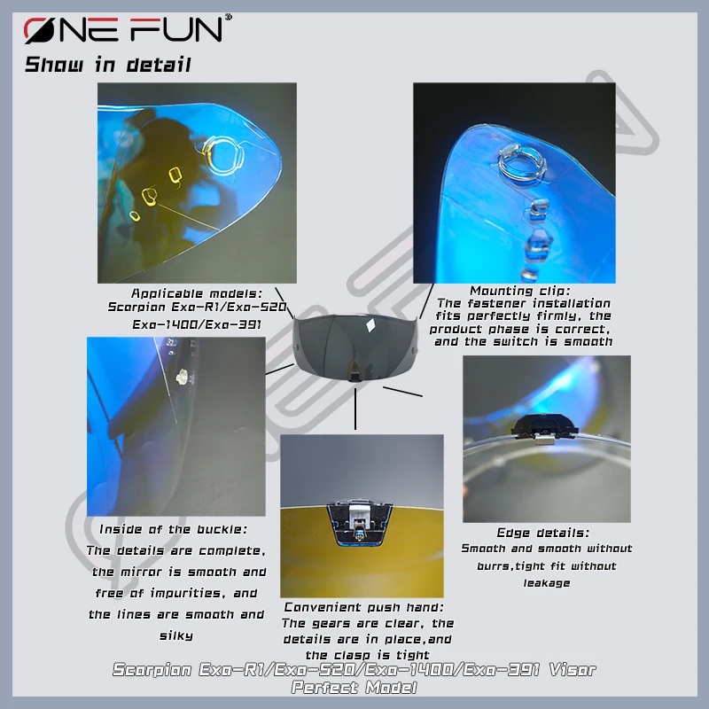 EXO R420 Photochromic Full Face Helmet Visor For SCORPION Helmet Shields Windshield Sunshield Face Shield Visera Moto Accessorie 3