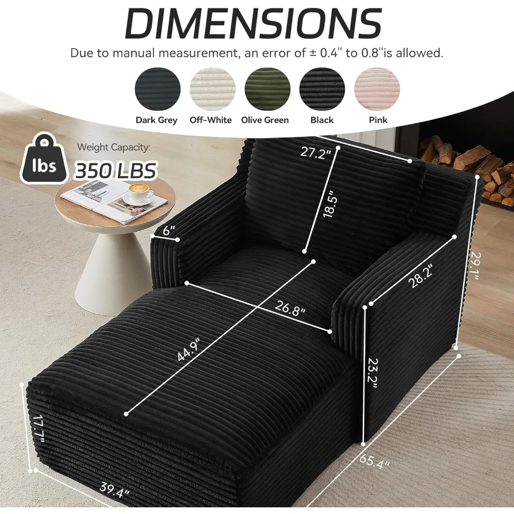 Ljustra Oversized Chaise Lounge Chair