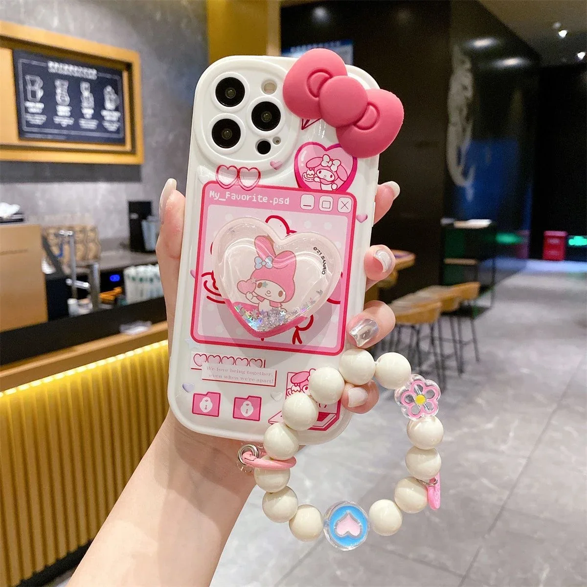 thumbnail image 1 of Sanrio-funda de teléfono de Hello Kitty My Melody, carcasa de silicona anticaída para iPhone 15, 14, 13, 12, 11 Pro Max, Mini, XR, XS MAX, 8, X, 7, SE Plus, 1 of 5