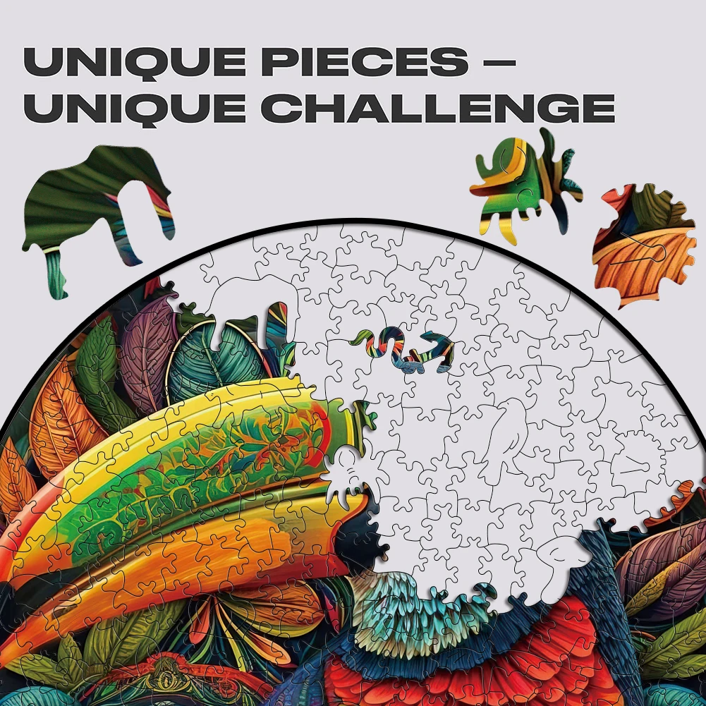 Animal Wooden Puzzle Mandala Toucan Colourful Birds Jigsaw Puzzles Multicolor Toucans Wood Puzzle Gift For Adults And Children