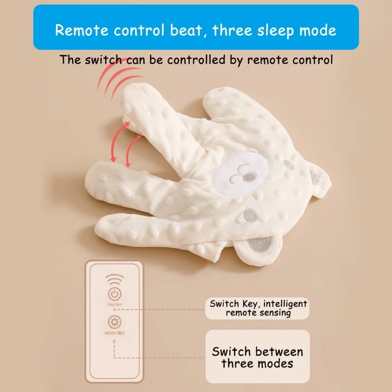 Cartoon Baby Sleep Aid Soothing Pillow Comforting Hand Detachable with Remote for Comfortable Newborns Sleeping 4