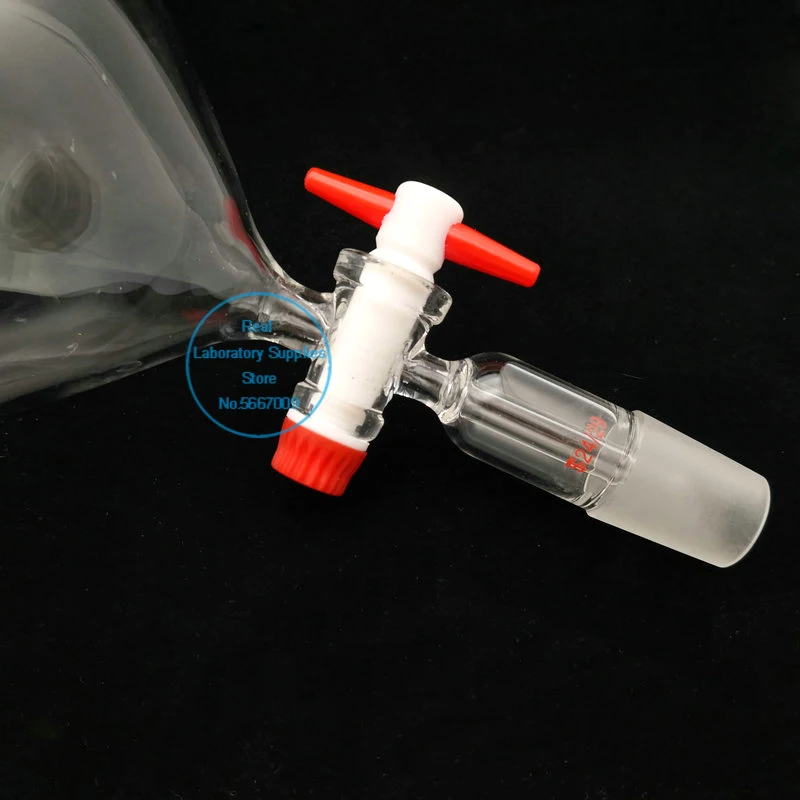 1PCS 25ml To 1000ml 19# 24# Ball-shaped Clear Lab Ground-in Mouth Glass Separating Funnel with PTFE Piston