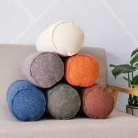 Round Removable Bed Pillows Roll Head Leg Back Lumber Support Light Travel Column Bolster Pillow Washable Cylindrical Cushion 2