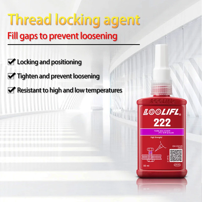 LOOLIFL 222 Threadlocker, anaerobic adhesive, anti-loosening agent, suitable for mechanical reinforcement, to prevent rust 50ml 3