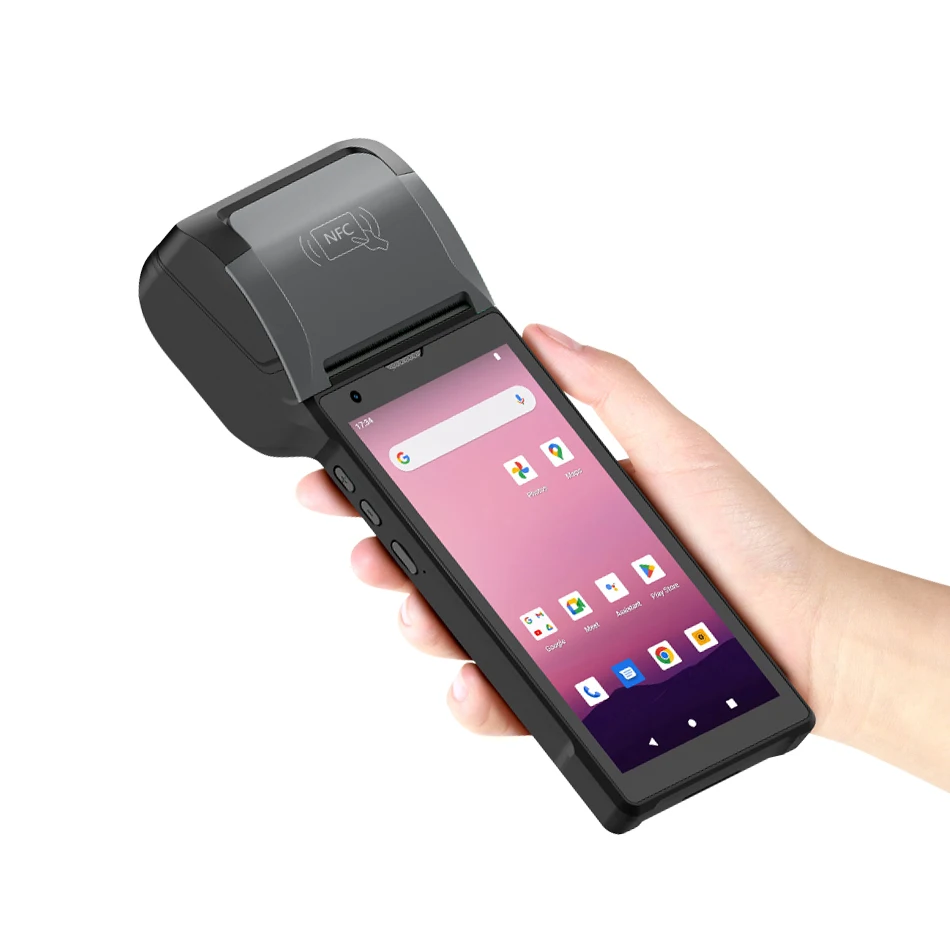 4G Android 12/8.1 POS PDA with 58mm Thermal Bill Receipt Printer All in one Handheld Terminal POS Machine for Loyverse