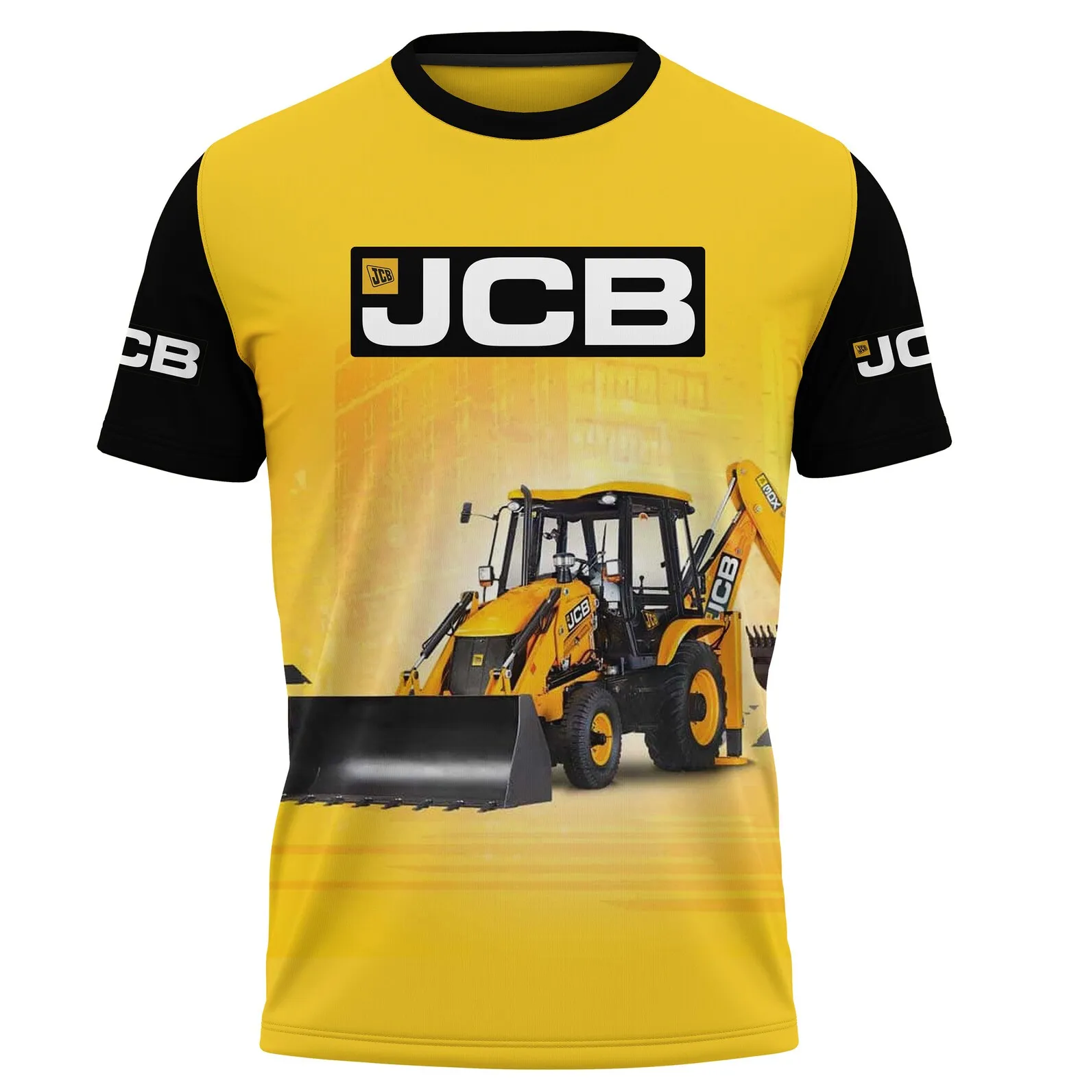 Jcb Construction Machinery Bulldozer Estate Per Bambini Traspirante O Collo Manica Corta Abiti Da Lavoro Uomo T-Shirt Casual Top