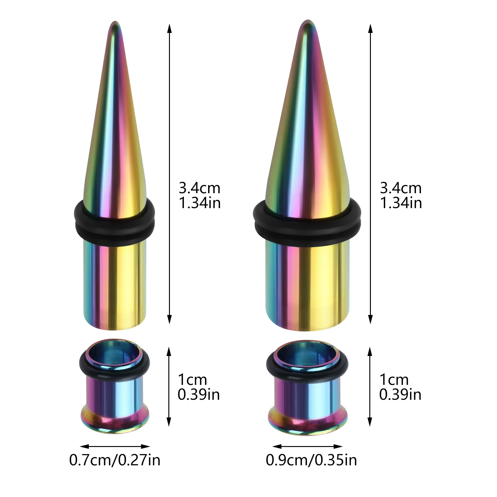 4pcs/Set Stainless Steel Screw Ear Plug Tunnel Stretcher Flesh Gauge Expander Punk Men Women Earrings Jewelry