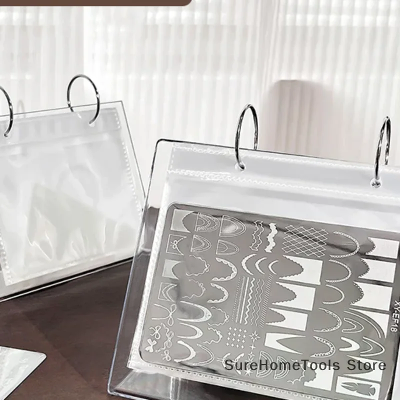 Nail Art Stamping Plate Holder Nail Art Printed Steel Plate Storage Book Sticker Card Storage Bag Display Rack