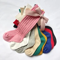 New Children's Socks Big Bows Princess Girls Knee High Sock Baby Toddler Infant Long Tube Socken Kids Leg Warm Winter 5