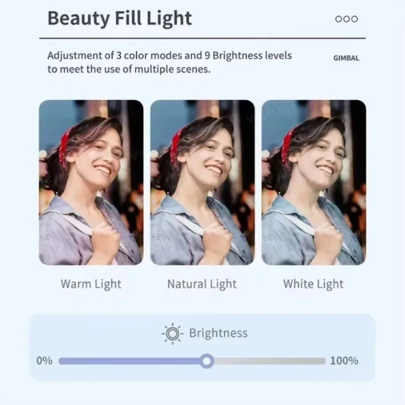 Phone stabilizer selfie stick VIKEFON 360 Degree Q18 Handheld Mobile Phone Stabilizer Selfie Stick Panoramic Shooting Anti-shake Live Broadcasting Light