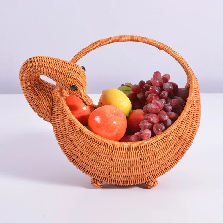 

Vine woven fruit storage basket, hand woven carrying basket, egg , gift picnic , duck , living room decoration