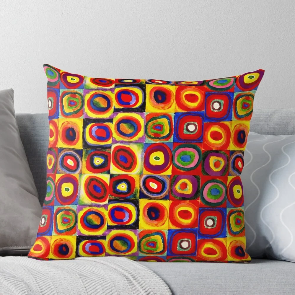 

Kandinsky Modern Squares Circles Colorful Throw Pillow Couch Cushions Luxury Pillow Case