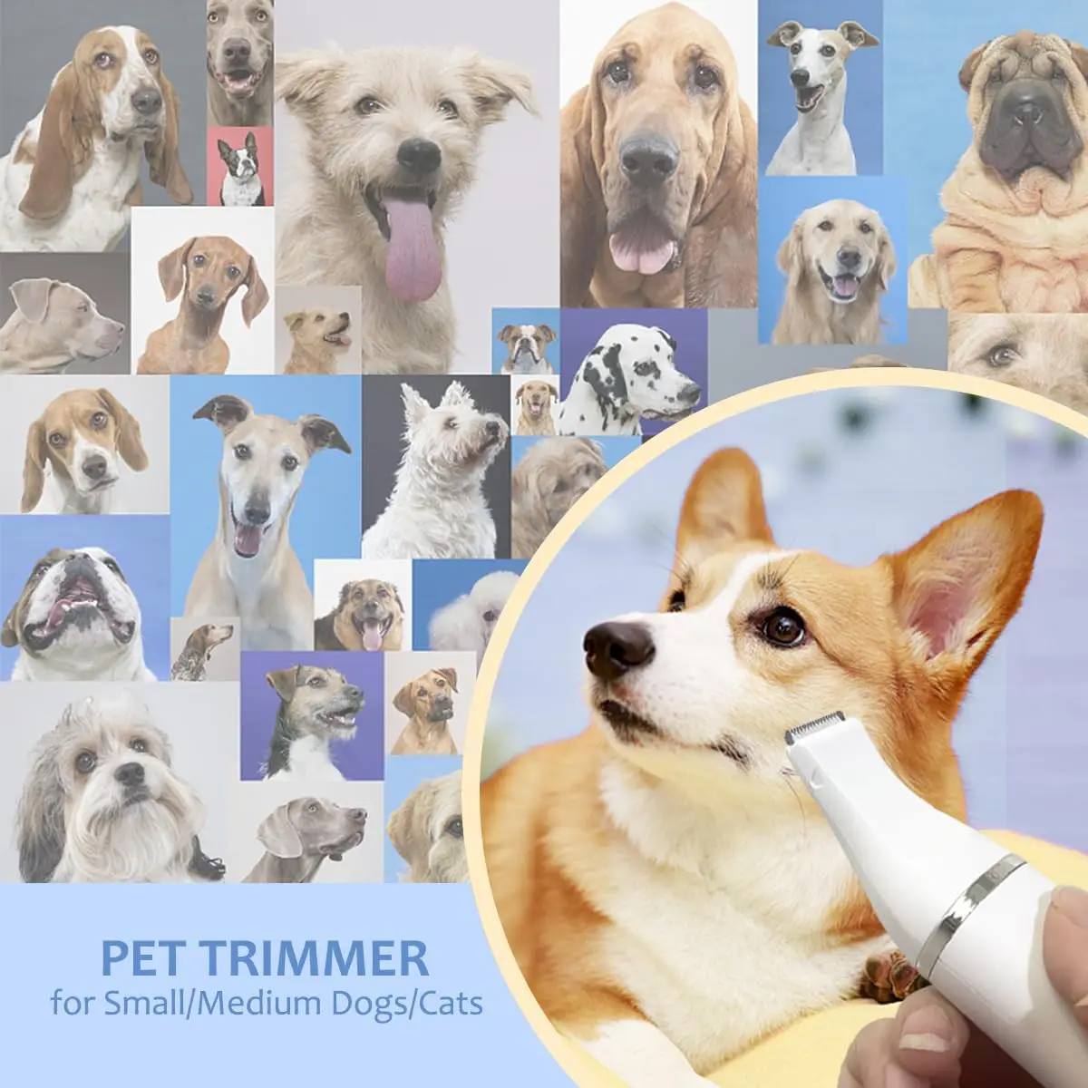 Dog&Cat lippers Grooming Kit Hair Clipper Low Noise Paw Trimmer Rechargeable Cordless Quiet Nail Grinder Shaver For Pets pet clipper,dog hair trimmer,pet hair trimmer,dog clipper,pet nail grinder