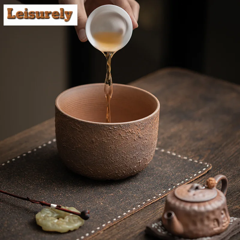 600ml Old Rock Clay Jianshui Retro Tea Washing Basin Tea Garbage Can Tea Dust Cylinder Barrel Chaxi Cha Equipment Collection