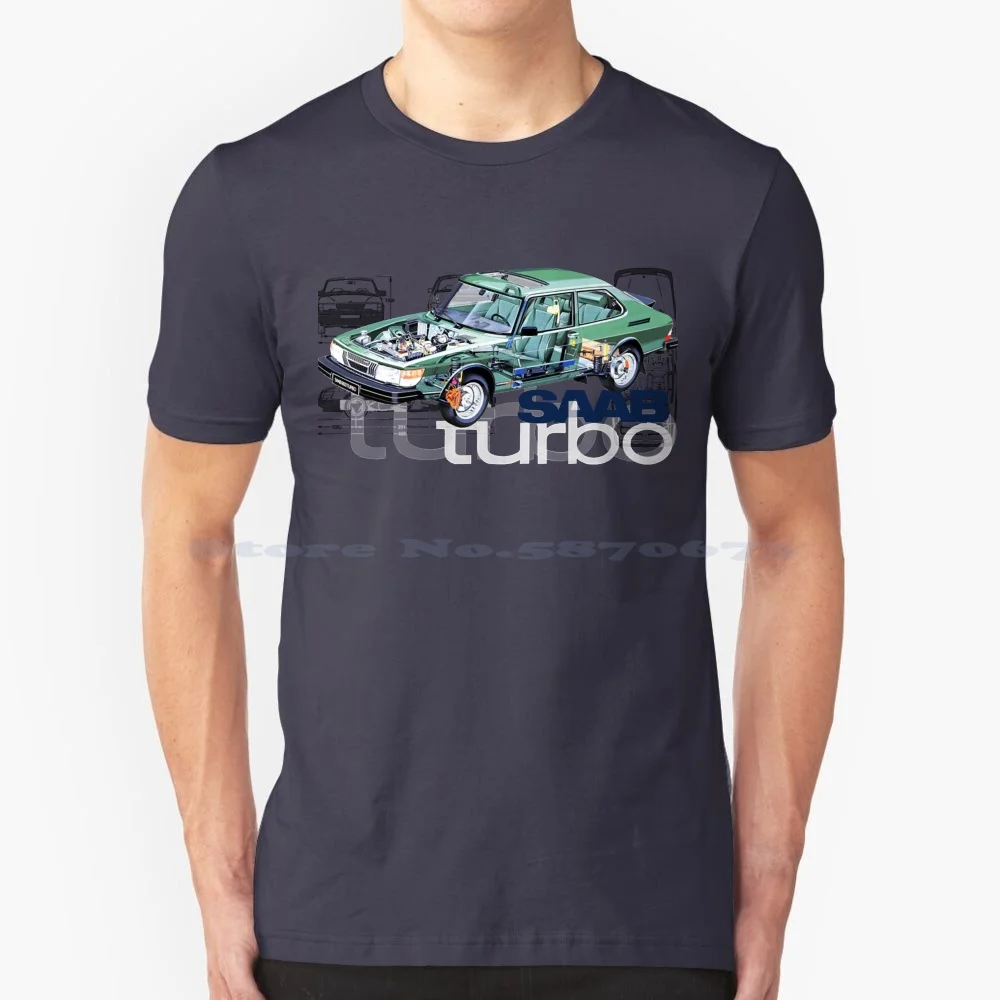 Saab 900 Turbo Classic T-Shirt T-Shirt 100% Cotone Tee Saab 900 Turbo