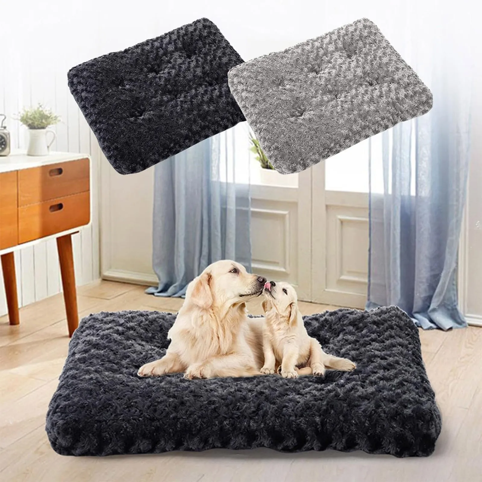 Dog Bed Orthopedic Crate Foam Dog Bed With Removable Washable Cover Dog Mattress Nonskid Bottom Nesting Boxes Chicken Metal 1