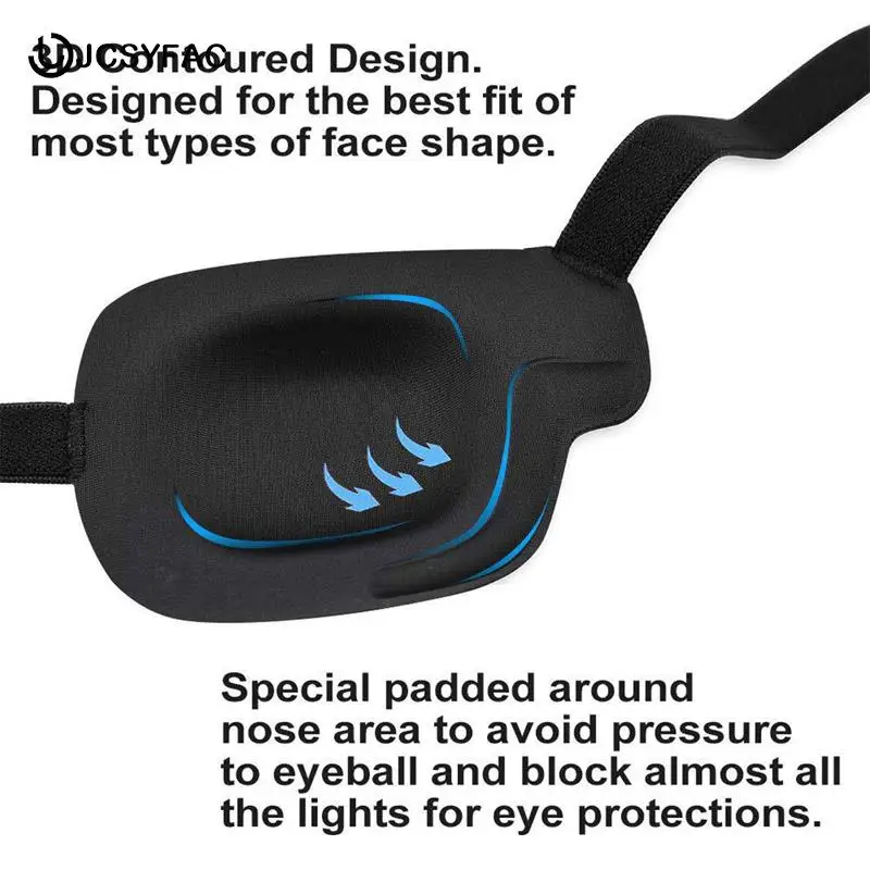 1PCS Black Single Eye Patch Adjustable 3D Foam Groove Eyeshades For Lazy Eyes Medical Use Concave Eye Patch