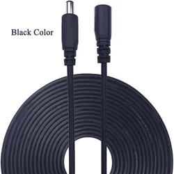 Versatile DC Power Extension Cable - Male to Female Connector 2.1mm x 5.5mm, Multiple Lengths - White/Black (DC 0.5m Black)