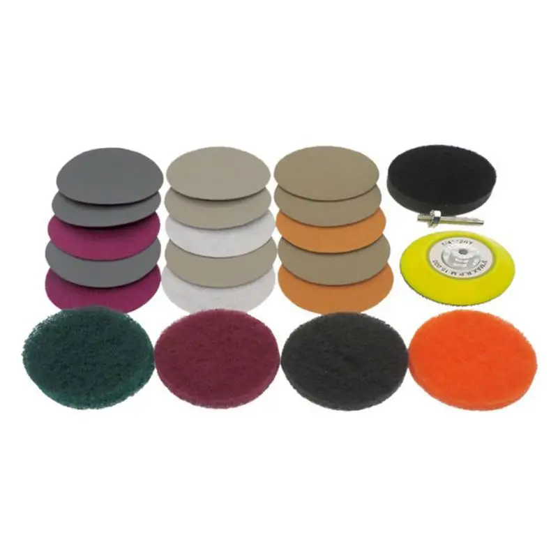 

21Pcs 3 Inch Car Headlight Repair Pad Headlight Polishing Discs Car Headlight Care Sanding Grinder With Soft Foam Buffering Pad