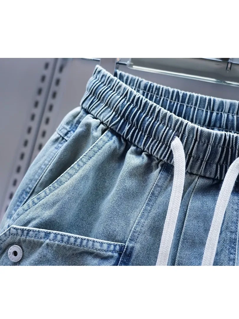 Waed Denim Jeans Men's Casual Harlan Pants Big ket Loose Fit Summer Season Breathable Comfortable Lightweight Jeans