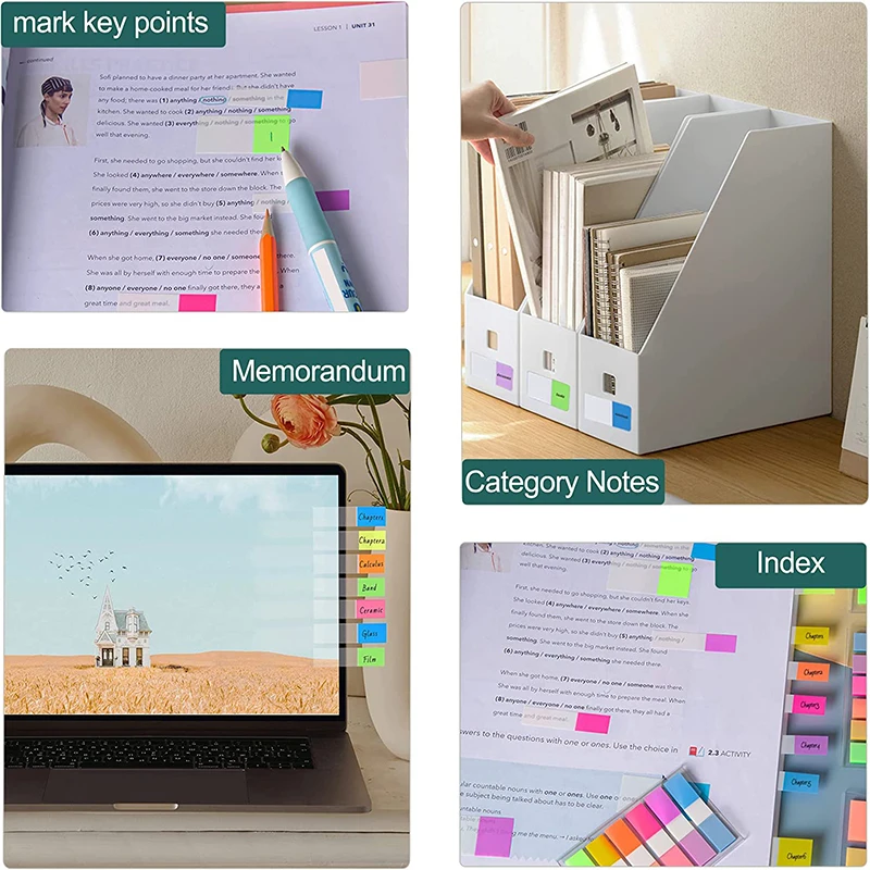 【FUN LIVE】 100-180Sheets Transparent Sticky Notes Page Markers Book Tabs Index Sticky Notes Bookmarks Memo Pad Notepad Stickers Stationery. 