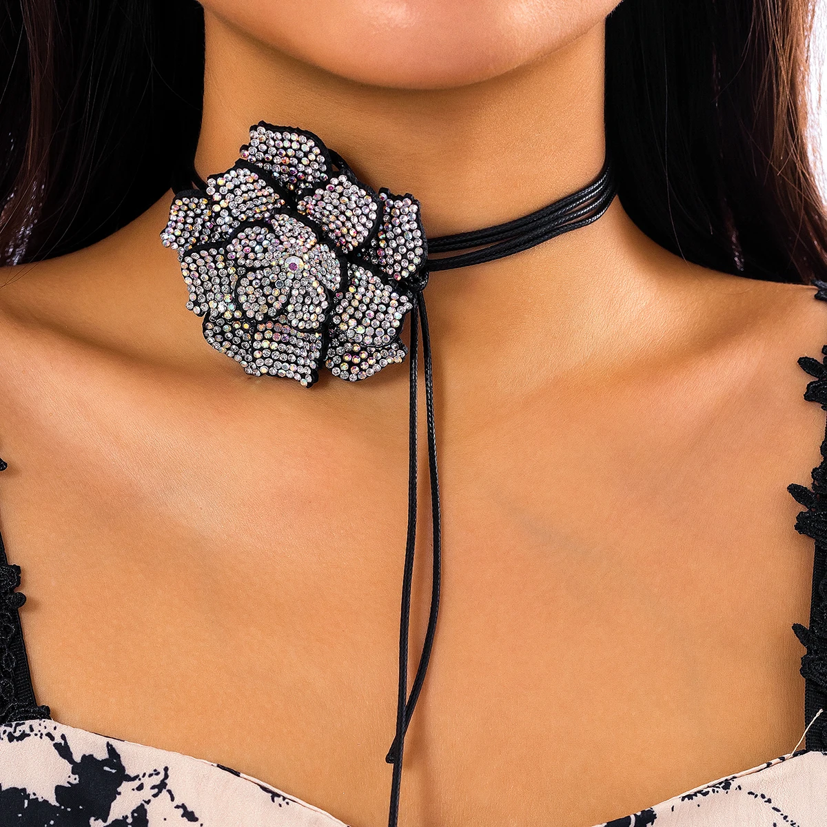Fashion Key Pendant Adjustable Rhinestone Black Choker Classic Collar Necklaces  For Women Girls Velvet Choker, Fashion Choker