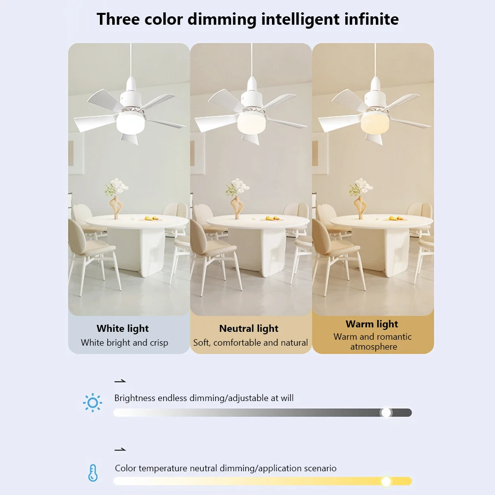 2-in-1 Portable Ceiling Fan & Light With Remote Control