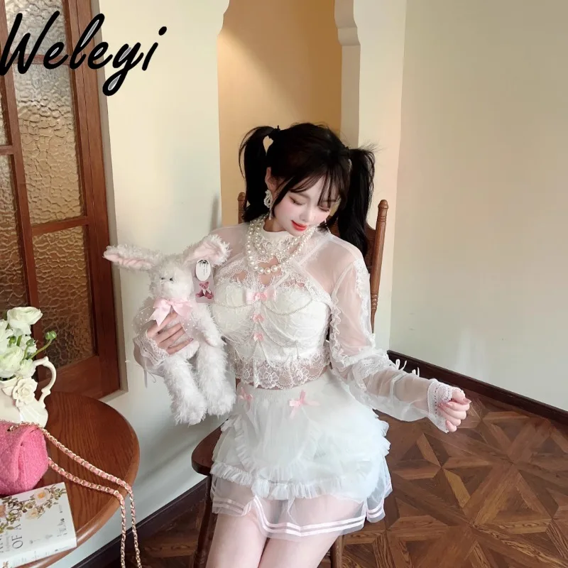 

Rojita Sweet Lace Sling Tops Women External Clothing 2024 Summer French Fashion Bow Pure Desire Cute White Inner Camisole Blusas