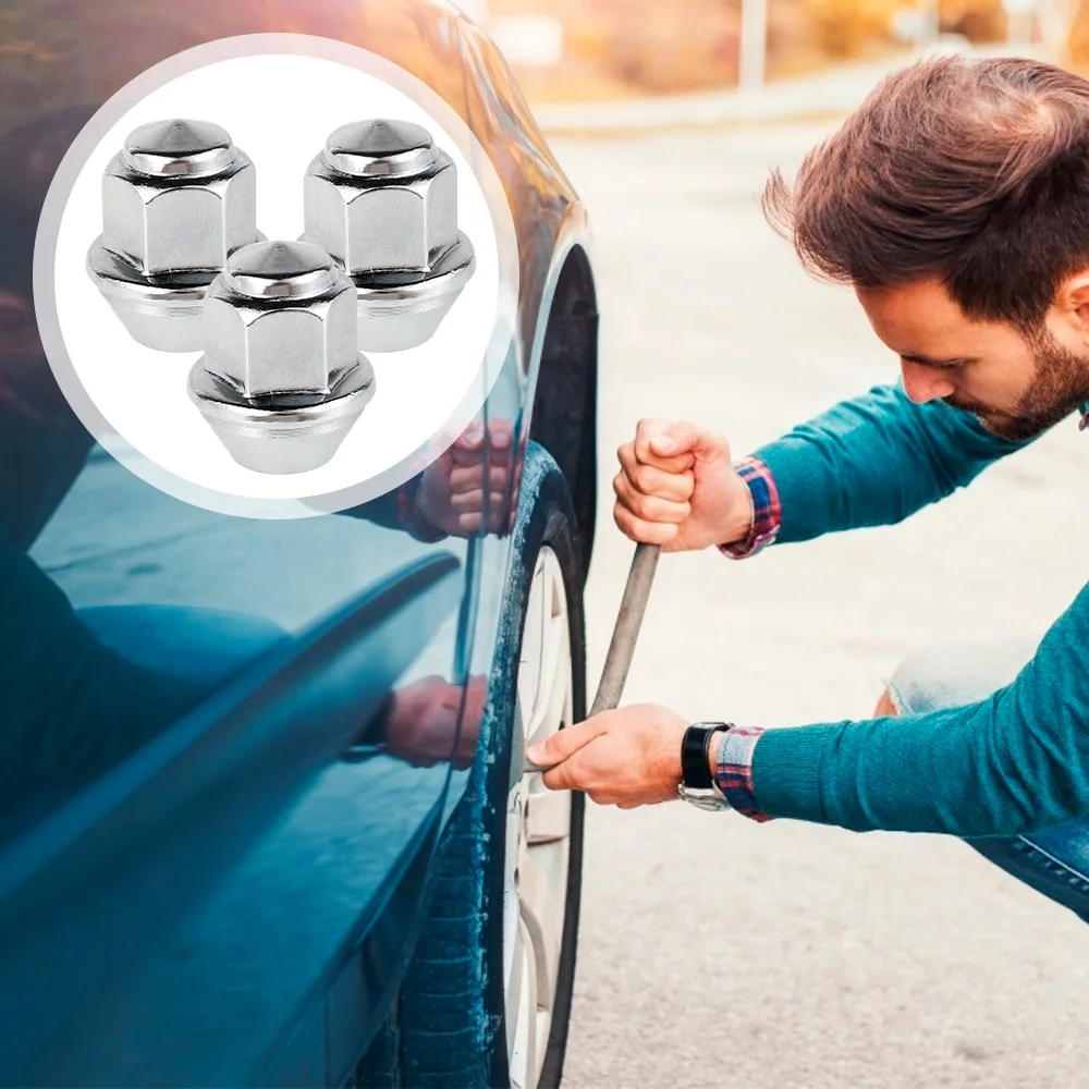 20Pcs Wheel Nuts For Ford Wheels M12x1.5 19mm Hex Wheel Nuts 60 Degree Taper Carbon Steel Plated Replacement 1678260