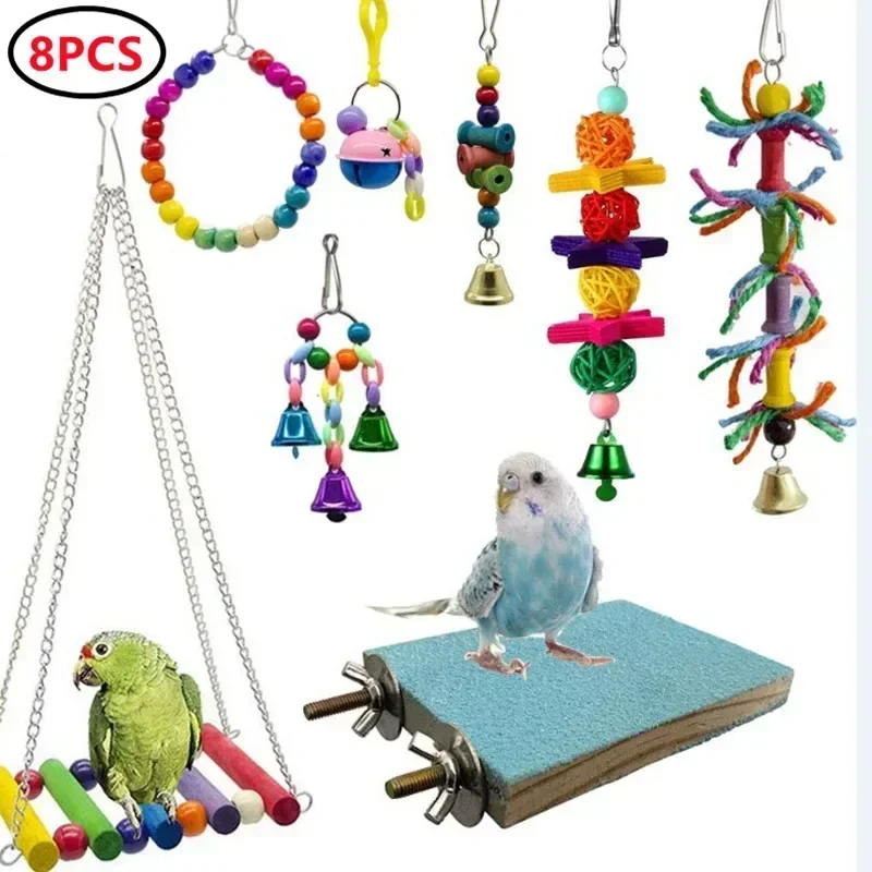 

Combination Toy Pet Ball Bird For Standing Bite Bell Articles Swing Accessories Training Toys Parrot