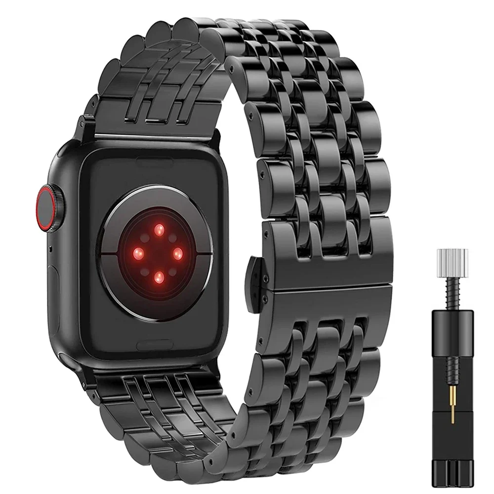 Premium Stainless Steel Metal Watch Strap Replacement Belt, Compatible with Apple Watch