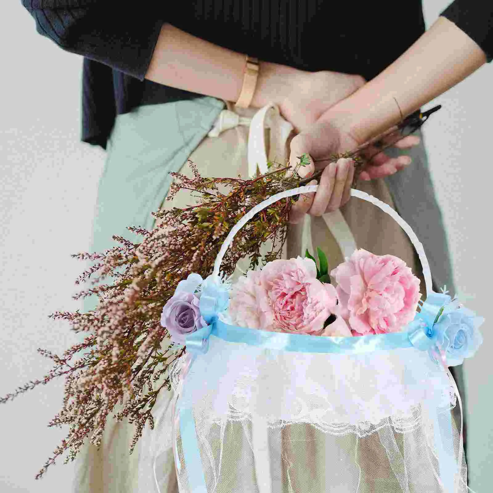 

Flower Basket Flower Girl Wedding Party Basket Elegant Flower Basket Flower Petal Basket