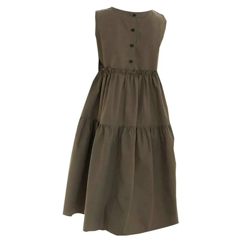 Big Girl Blue White Green Dress Long Kid Clothing Summer 2025 Tween Dresses 12-14-16 Girls 6 7 8 9 10 11 13 15 17 18 19 20 Years - Image 2