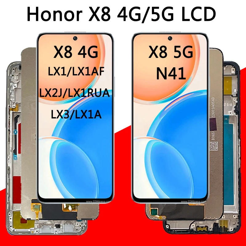 

6.5“ New For Huawei Honor X8 5G LCD VNE-N41 Display Screen Touch Digitizer Panel Assembly HonorX8 TFY-LX1,LX2,LX3 Replaceme