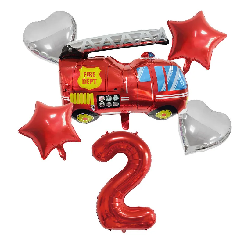 Feuerwehr mann Feuerwehr auto Geburtstags feier Dekoration Luftballons Einweg geschirr Teller Tassen für Kinder Jungen Feuerwehr mann Party begünstigt Spielzeug – Detail 7