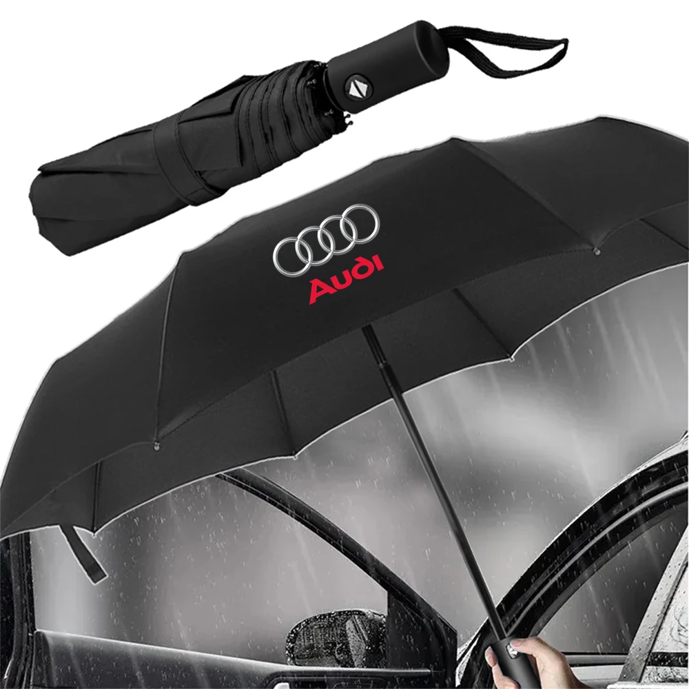 12 Bone Car Automatic Folding Windproof Sunshade Umbrella For Audi Sline A4L B8 S3 S4 S5 S6 S7 Auto Styling Umbrella Accessories car sunshade umbrella