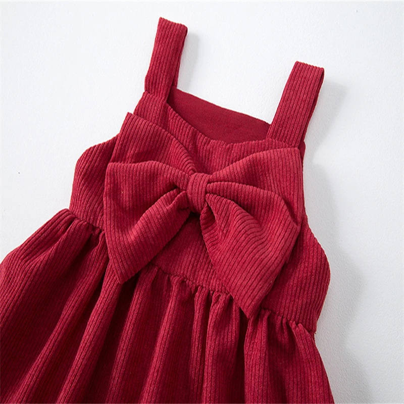 2023 Girls Corduroy Dress Autumn Winter New Casual Korean Baby Sling Princess Dress Children Skirt